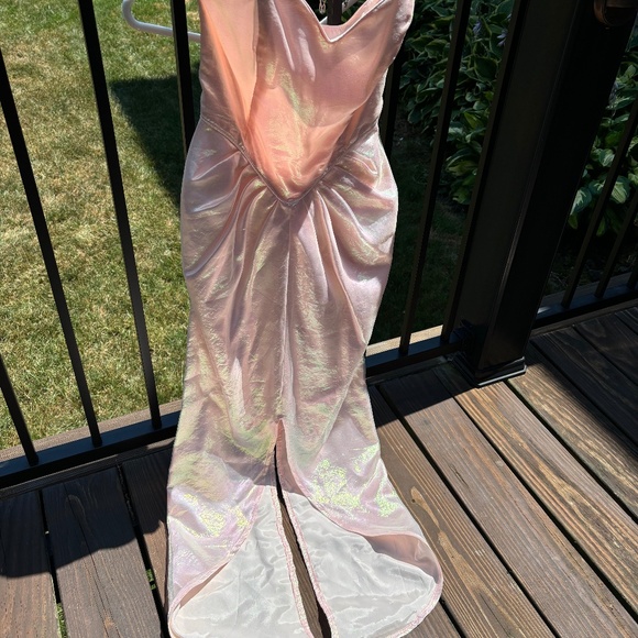 Vintage 1989 Iridescent Pink Prom Dress - Picture 2 of 14